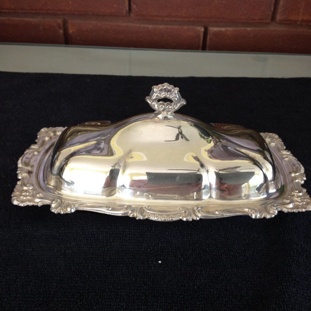 Vintage Silverplated Butter Server with Glass Liner